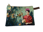 Täschchen mit Reißverschluss mit einem Frieda Kahlo Motiv bedruckt